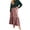 Watermelon Red, variant on Women’s Long Plaid Skirt Elastic Waist Tiered Maxi Skirt Lightweight Soft Fabric Casual Style for Daily Wear Navy S