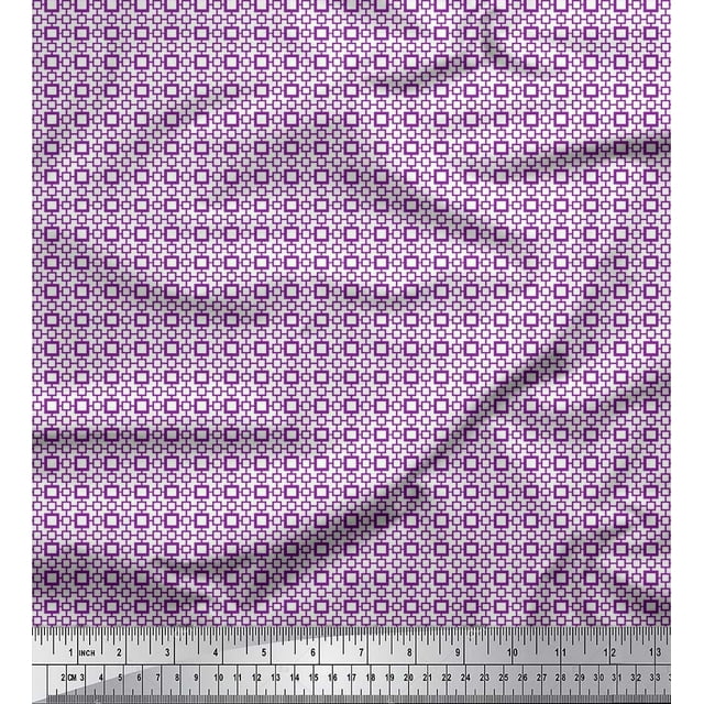 Soimoi Modal Satin Fabric Geometric Small Printed Craft Fabric by The Yard 42 Inch Wide