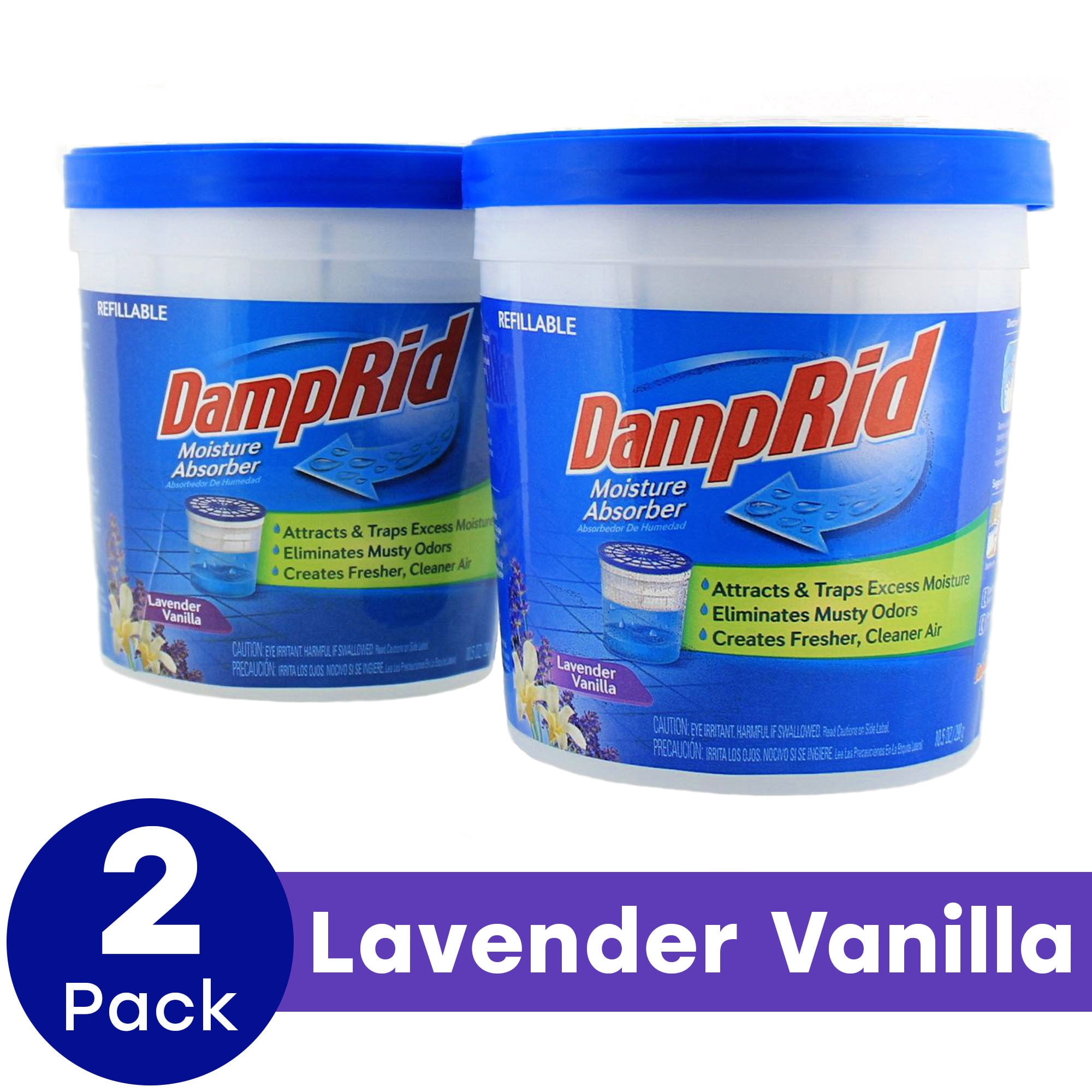 Lavender Vanilla Damp Rid Moisture Absorber DampRid Easy-Fill System Fragnance Free & DampRid Refillable Moisture Absorber 