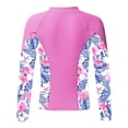 thumbnail image 2 of Alvivi Kids Girls UPF 50+ Long Sleeve Sun Protective Rash Guard Swimwear Athletic Shirts Top Pink 16, 2 of 5