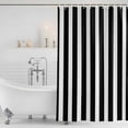 thumbnail image 4 of Black Striped Waterproof Fabric Shower Curtain,Modern Farmhouse Black and White Stripes Waterproof Fabric Shower Curtain for Bathroom Curtains Bathtubs Shower Curtains with 12 Hooks Standard 72x72, 4 of 8