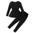 thumbnail image 4 of UQJfacai Baby Girl Clothes Long Sleeve Sweater Dress with Belt and Slim Fit Elastic Waist Pants 2 Piece Kids Fall Winter Outfits Set, 4 of 9