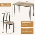 thumbnail image 3 of Gymax 5-Piece Dining Table Set for Small Space Kitchen Table Set for 4 Natural, 3 of 10