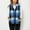 Blue, variant on Srogem Womens Plaid Fleece Vest Casual Sleeveless Fuzzy Sherpa Vest Fluffy Zip Jacket Warm Outerwear