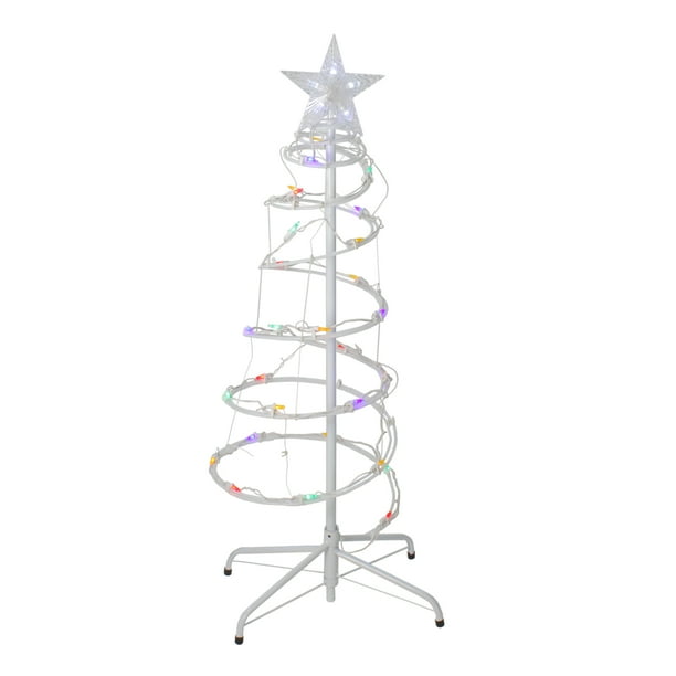 Solar snowflake lights christmas outdoor pathway light epicgadget snowflakes chime walkway changing backyard wind decorative decoration garden Set of 2 Multi-Color LED Lighted Spiral Cone Tree Outdoor Christmas