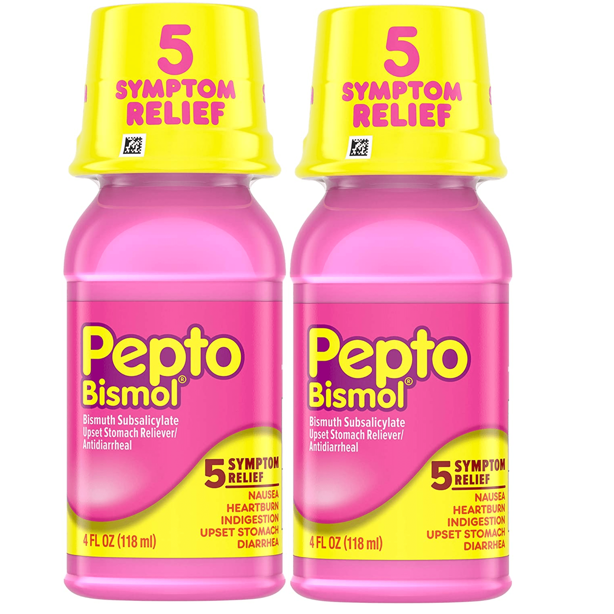 Pepto-Bismol Symptom Relief of Gas, Nausea, Heartburn, Indigestion, Upset Stomach And Diarrhea, Original,4 Fl Oz., (2 Pack)