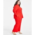 thumbnail image 3 of Nina Parker FLAME SCAR Women's Trendy Plus Size Textured Pull-on Pants, US 1X, 3 of 4