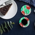 thumbnail image 6 of FMSHPON Green and Red Poppies Oil Painting Texture Set of 8 Round Coaster for Drinks, Absorbent Ceramic Stone Coasters Cup Mat with Cork Base for Home Kitchen Room Coffee Table Bar Decor, 6 of 6