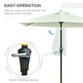 thumbnail image 4 of Outsunny Patio Sun Umbrella, Outdoor Parasol with 6 Ribs, Cream White, 4 of 10