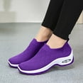 thumbnail image 2 of Mostsola Sneakers for Women Knitted Slip on Sock Shoes Casual Loafers Arch Support Walking Shoes, 2 of 8