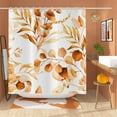 thumbnail image 3 of Orange Eucalyptus Leaf Shower Curtain, Orange Botanical Watercolor Plants Bathroom Curtain Bathtub Home Decor Waterproof Fabric Machine Washable with 12 PCS Hooks,84" Wx72L, 3 of 6