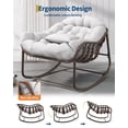 thumbnail image 4 of Outdoor Rocking Chair - Oversized White Wicker Papasan with Cushion, for Patio/Balcony/Bedroom | Egg Rocker, No Ottoman, 4 of 8