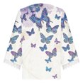 thumbnail image 5 of Mujeres Ocio Elegante Jersey Impreso Encaje Impresión Tres cuartos Manga Cuello en V Tops OAVQHLG3B Store lin121212, 5 of 5