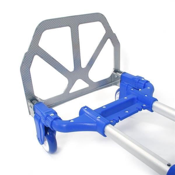 Alvantor Blue Folding Aluminum Stair Climber Hand Truck with 165 lb Capacity and Bungee Cord