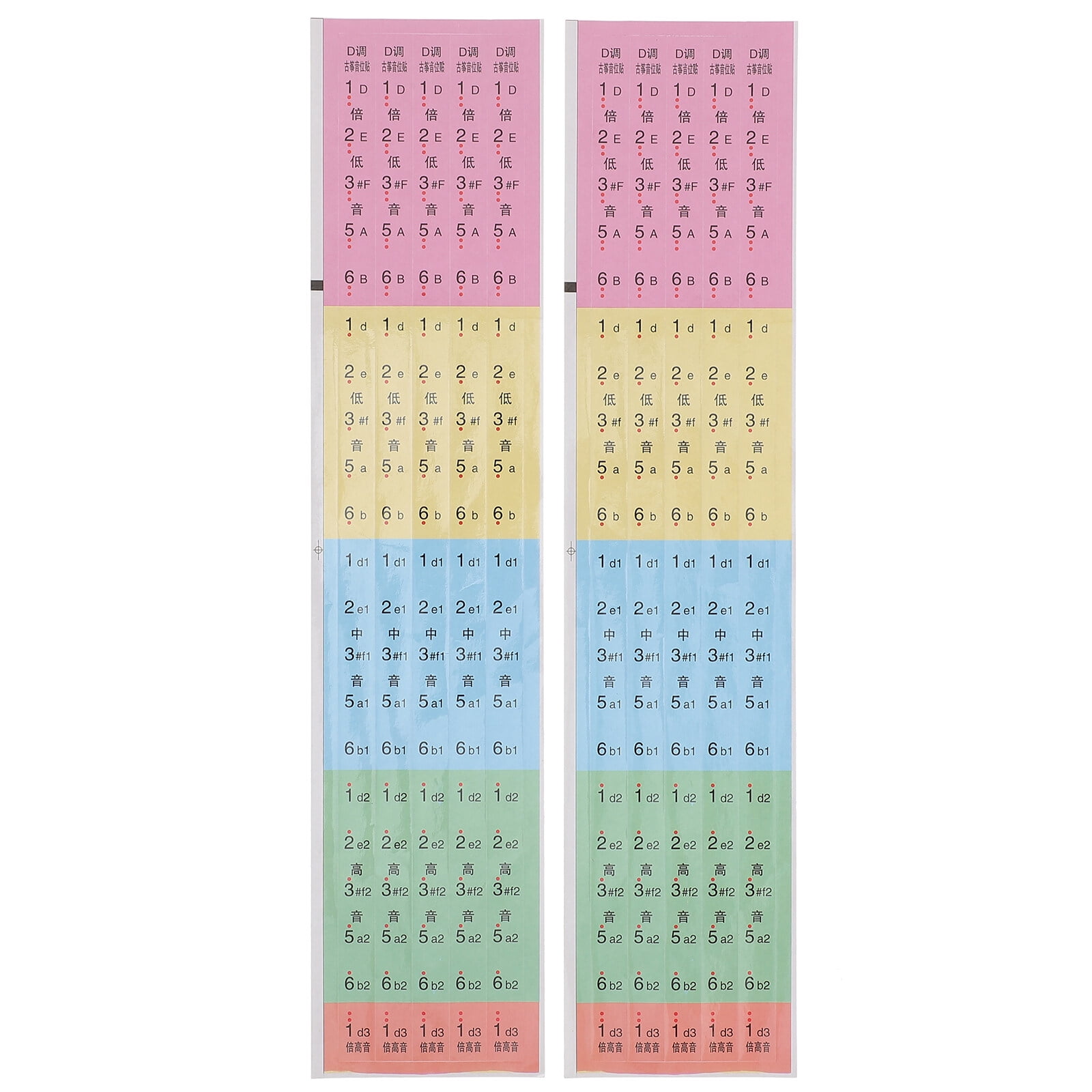 2Pcs Guzheng Scale Stickers Chinese Guzheng Notes Stickers for Beginner