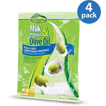 (4 pack) (4 Pack) Sofn'free GroHealthy Milk Protein & Olive Oil Really Deep Conditioning Treatment, 1.7 oz