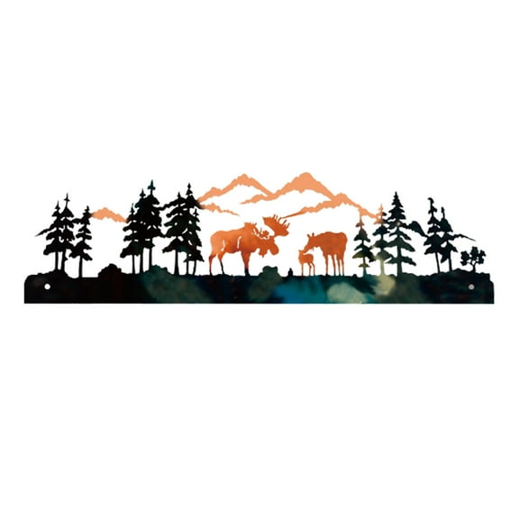 Deer Metal Wall Art Decor Hunting Hanging for Indoor Outdoor Living Room Bedroom Bathroom Kitchen