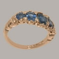 thumbnail image 3 of LBG British Made 9k Rose Gold Natural Sapphire Womens Anniversary Ring - 33 size options - Size 4.5, 3 of 6