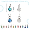 thumbnail image 3 of 48Pcs 12 Colors Birthstone Pendants 11mm Rhinestone Charms Stainless Steel Charms with Jump Rings for Bracelet Earrings Necklace Keychain Chokers, 3 of 6