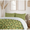 thumbnail image 6 of Ambesonne Exotic Duvet Cover Sets, Summer Flowers Bloom Pattern, 2-King, Pale Orange and Hunter Green, 6 of 7