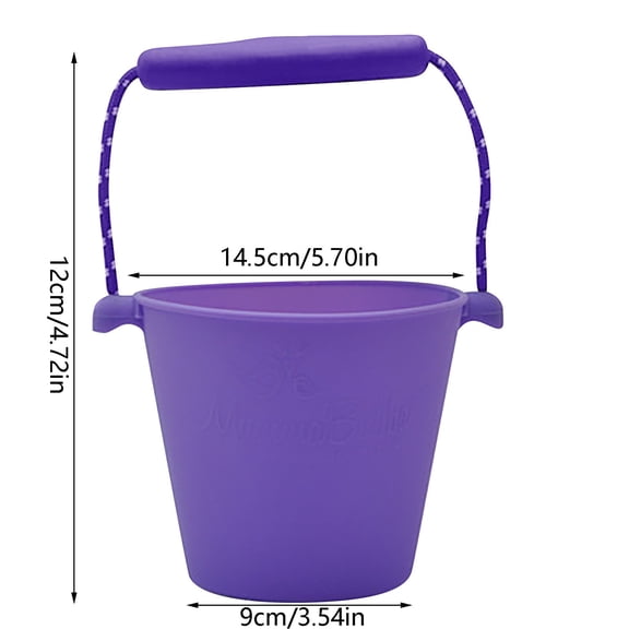 Oioii Baby foldable multifunctional water bucket, portable soft design, ideal for beach, bathing, outdoor play and water storage, safe lightweight and easy to carry for kids summer activities,Purple
