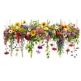 thumbnail image 2 of Exquisite Floral Wall Decals - Colorful Wildflower Hanging Garland Wall Stickers, Removable Peel and Stick Flower Vine Decor for Living Room, Bedroom, Mirror & Window Glass, 23.6" x 11.8", 2 of 6