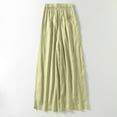 thumbnail image 4 of DPTALR George Women's Linen Summer Palazzo Pants,Casual Flowy Wide Leg,Drawstring High Waist Beach Trousers with Pockets,Green,Size XXL, 4 of 9