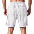 thumbnail image 2 of Pantalones cargo Medapo 2025, casuales, con cordón, color blanco, XXL, para hombre, 2 of 6