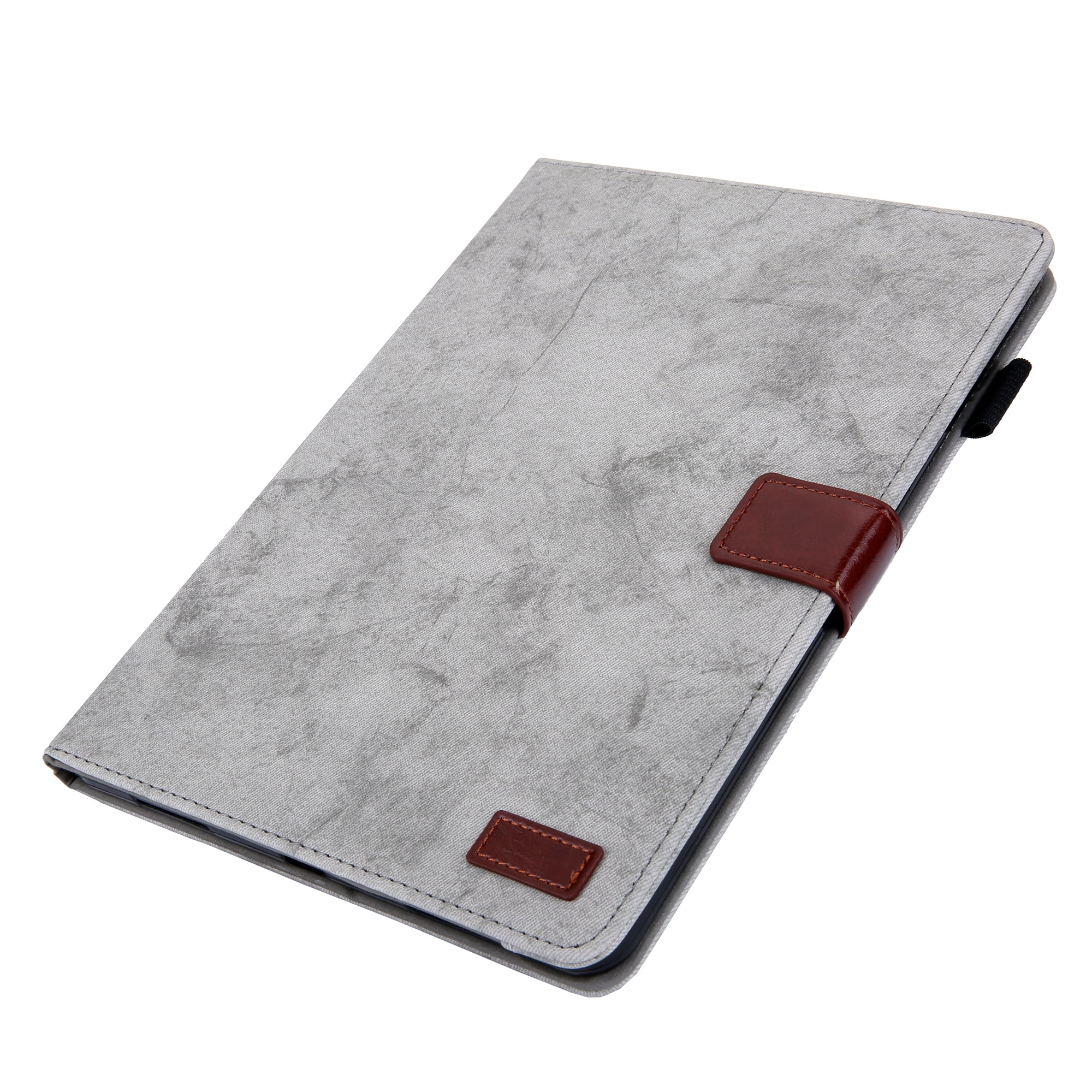 for iPad 10th Gen 10.9" (2022) Case, Retro Card Slot Cover with Pencil Holder, Multi-Angle Viewing Stand, Pocket Design, Folio Leather Case for Apple iPad 10th Gen 10.9" - Gray