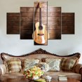 thumbnail image 3 of TISHIRON 5PCS Framed Landscape Theme Canvas Wall Art Set,50"x24" Musical Instrument Guitar Wall Canvas Art Decor, 3 of 7