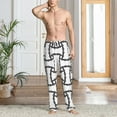 thumbnail image 2 of Mens Pajama Pants Bottoms with Pockets - Bike chains Pattern Antique Comfy Mens Pj Pants, Soft Men Lounge Pants, 2 of 5