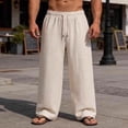 thumbnail image 2 of KeShDi Men's Flowy Sweatpants Track Pants Men's Elastic Waist Drawstring Casual Sport Straight Leg Long Pants Khaki L, 2 of 9