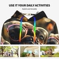thumbnail image 4 of Haiem Pug Wearing Sunglasses Flowers for Women's Fashion Hoodies & Sweatshirts with Kangaroo Pocket,Hooded Sweatshirt with Eye-catching Drawstrings-Large, 4 of 7