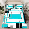 thumbnail image 2 of Erosebridal Geometry Full Sheet Sets for Teens, Abstract Stripes Bedding Full Size, Modern Fashion Bed Sheets Full, Lightweight Bedroom Decor, 4pcs, 2 of 7