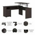 thumbnail image 6 of Cabot 60W 3 Position L Shaped Sit Stand Desk in Heather Gray - Engineered Wood, 6 of 7