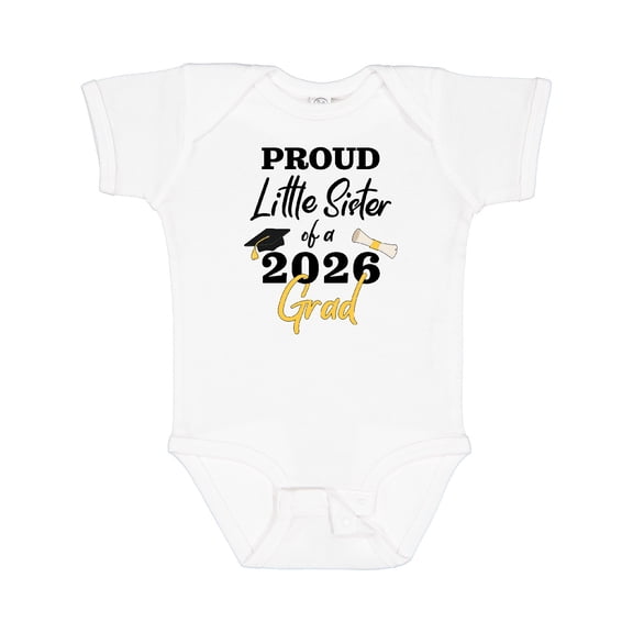 Inktastic Proud Little Sister of a 2026 Grad Girls Baby Bodysuit