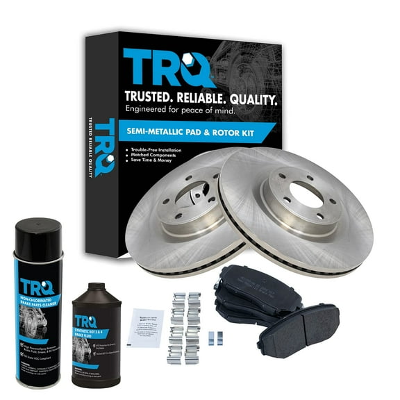 TRQ Front Posi Metallic Brake Pad & Rotor Kit w/Chemicals for 07-12 Edge MKX BKA18055