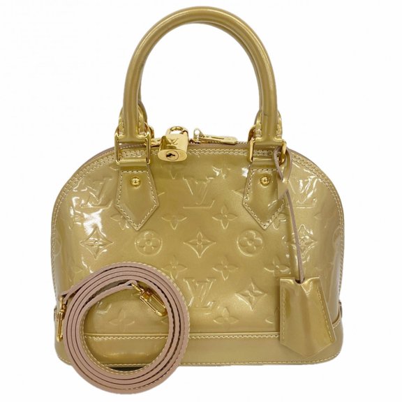 Pre-Owned Louis Vuitton Alma BB Vernis Handbag M91752 Beige Poudre 2-way bag for women