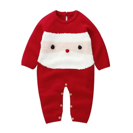 

Musuos Baby Boys Girls Knitted Romper Reindeer Jumpsuit Christmas Overall Sweater