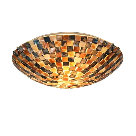 

Chloe Transitional Sea Shell 2-light Flush Mount Light