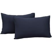 Vedanta Home Collection King 20''x 40'' Size Pillow Cases Set of 2 Navy Blue 600 Thread Count 100% Natural Cotton