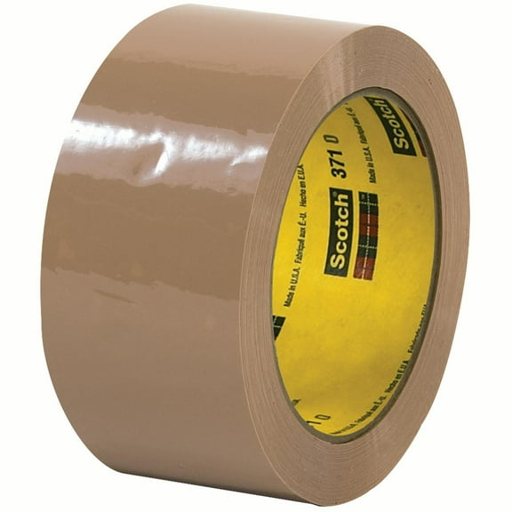Box Partners T901371T 2 in. x 55 yds. Tan 3M- 371 Carton Sealing Tape
