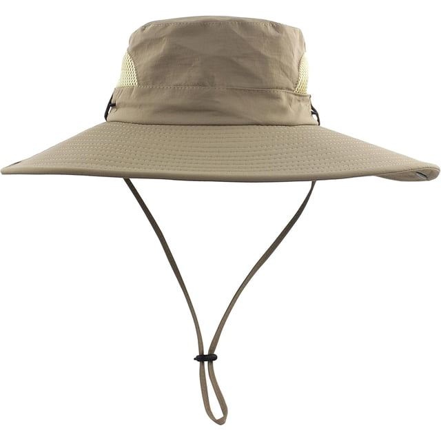 Sombreros para el sol para hombre, con protección solar UPF 50+, impermeables, de malla, con ala ancha, para pescar