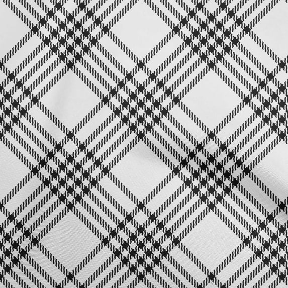oneOone Cotton Poplin Twill Black Fabric Tartan Sewing Craft Projects Fabric Prints By Yard 56 Inch Wide-8895
