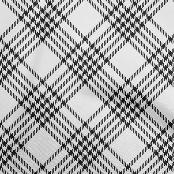 oneOone Polyester Spandex Black Fabric Tartan Sewing Fabric By The Yard Printed Diy Clothing Sewing Supplies 56 Inch Wide-5696