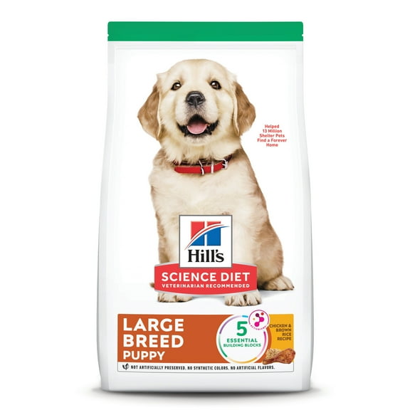 Hill's Science Diet Large Breed Chicken & Brown Rice Dry Dog Food for Puppies, 15.5lb Bag