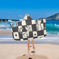 thumbnail image 2 of Yayeee Kids Hooded Towels Toddler Soft Absorbent Beach Bathing Wrap 50" x 23.5", Blue and White Cat, 2 of 5