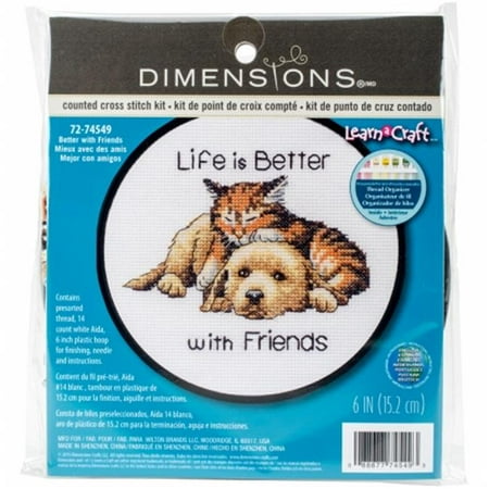 - Learn-A-Craft Better with Friends Counted Cross Stitch Kit, 6