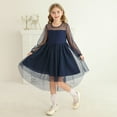 thumbnail image 6 of JUoaLXG Toddler Girls Casual Dresses Spring Mesh Solid Color Round Neck Long Sleeve A Line Dress Streetwear,Blue,3-4 Years, 6 of 9