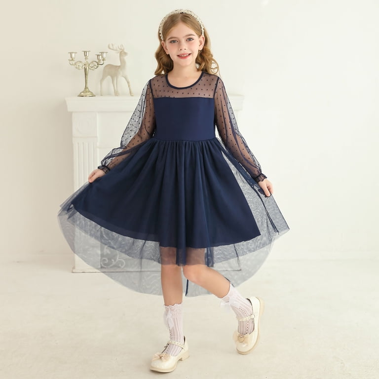 girls navy blue christmas dress Navy Blue Sparkling Girls Christmas Party Dresstwinkling Star Princess Gown, Elegant Kids Fashion, Holiday and Birthday Toddler Tutu Dress